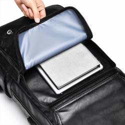 Elegancki plecak męski z ekoskóry na laptopa 15,6'' cala z Eco Skóry Baltan Classic czarny