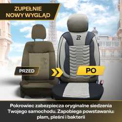 Pokrowce samochodowe Paris skórzane ergonomiczne komplet Beżowe