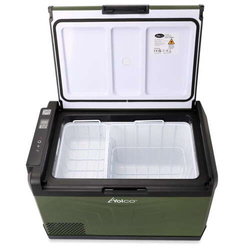 Lodówka turystyczna z kompresorem Yolco GCX37 Green 37L 12V 24V 240V + bateria modułowa Yolco 15600 mAh