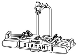 PROUSER Diamant SG2 Bagażnik uchwyt rowerowy na hak na 2 rowery składany 13-PIN