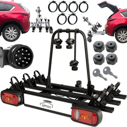 AMOS GIRO 3 Black Bagażnik rowerowy na hak platforma rowerowa na 3 rowery do 75KG - 13PIN