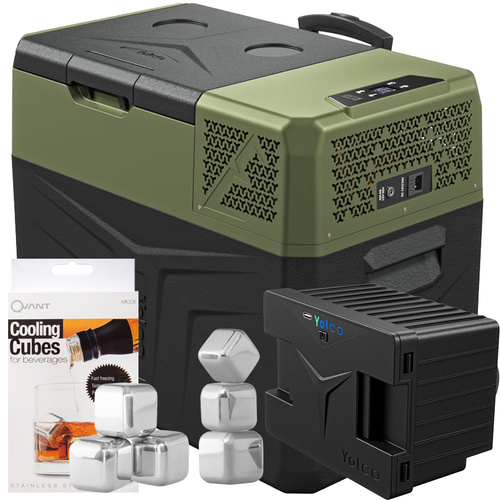 Lodówka turystyczna z kompresorem Yolco BCX40 GREEN 39L + bateria modułowa + kostki lodu