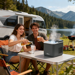 Mobilna kostkarka do lodu - zasilana 12/24V oraz 240V Yolco ICM1 Carbon