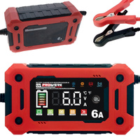 Prostownik z mikroprocesorem Prowerk 6A 12V funkcja naprawy mocny LCD