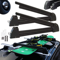 Bagażnik na narty Amos Ski Lock 3 Black aluminium 3 pary nart 2 deski zamykany / FERIE2026 