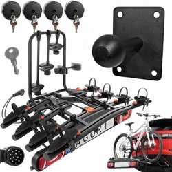 Aguri Active Bike Black 3+1  do przewozu 4 rowerów, Bagażnik + Przystawka