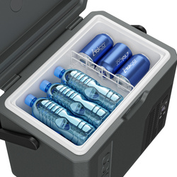Lodówka turystyczna z kompresorem Yolco ET18 CARBON 17L Bluetooth 5.0 + bateria modułowa 15600 mAh