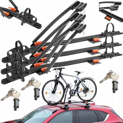 3x Aguri Acuda 3 black Uchwyt rowerowy na dach na 3 rowery
