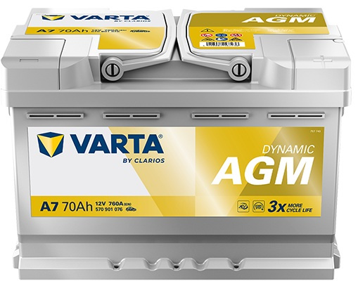Akumulator Varta AGM 570901076 70Ah 760A P+ 12V