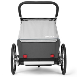 Przyczepka rowerowa dla dwójki dzieci, wózek spacerowy 2w1 Croozer Kid Keeke 2 Stone Grey