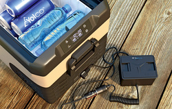 Lodówka turystyczna z kompresorem Yolco KX30 Sand 25L 12V 24V 240V + bateria modułowa Yolco SC4B 15600 mAh