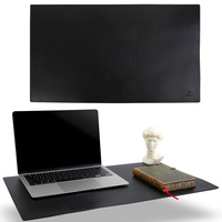 Elegancka mata na biurko podkładka pod myszkę ze skóry Baltan L 60x35 cm czarna