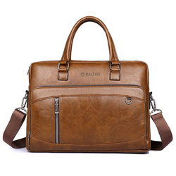 Klasyczna biznesowa torba męska na laptopa 15,6'' cala z Eco Skóry Baltan Office brązowa