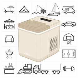 Mobilna kostkarka do lodu - zasilana 12/24V oraz 240V Yolco ICM1 Cream