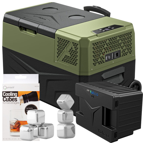 Lodówka turystyczna z kompresorem Yolco BCX30 GREEN 28L + bateria modułowa +kostki lodu