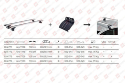 Bagażnik na dach Cruz AIRO T108 Citroen C2 3-dr Hatchback 2003-2009