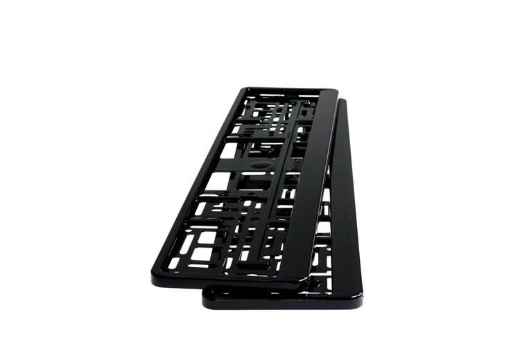 Ramki pod tablice rejestracyjną metalizowane lakierowane czarne 2szt