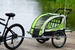 Przyczepka rowerowa z amortyzatorem 2-osobowa +JOGGER zielona + gratis