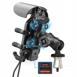 Uchwyt motocyklowy na telefon FreedConn MC39-03 Antywibracyjny USB-C