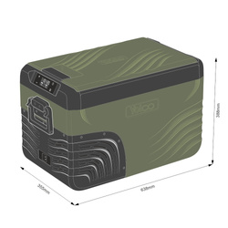 Lodówka turystyczna z kompresorem Yolco KX30 Green 25L 12V 24V 240V + bateria modułowa Yolco SC4B 15600 mAh