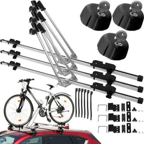 3x Bagażnik rowerowy uchwyt na 3 rowery AMOS Aluminiowo-Stalowy