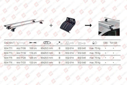 Bagażnik na dach Cruz AIRO T118 935-457 Skoda Fabia II 5-dr Hatchback 2007-2014