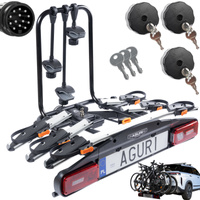 Aguri Active Bike PRO 3 Silver Bagażnik rowerowy na hak do przewozu 3 rowerów