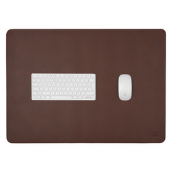 Elegancka mata na biurko podkładka pod myszkę ze skóry Baltan XL 70x50 cm ciemny brąz