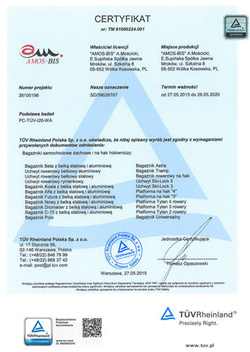 Bagażnik dachowy Amos Beta 101 ALU - Renault Scenic II 2003-2009