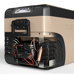 Lodówka turystyczna z kompresorem Yolco KX30 Sand 25L 12V 24V 240V + bateria modułowa Yolco SC4B 15600 mAh