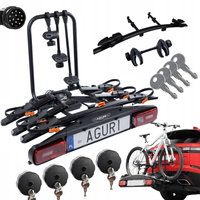 Aguri Active Bike PRO 3+1 Black Bagażnik rowerowy na hak do przewozu 4 rowerów