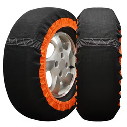 Łańcuchy śniegowe tekstylne AZILO Snow Socks rozmiar XXL TUV GS O-NORM + skrobaczka do szyb