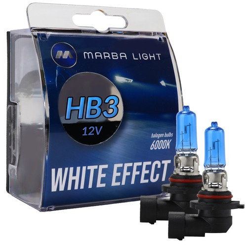 Żarówki hb3 65w 12v marba light white effect komplet 2 sztuki
