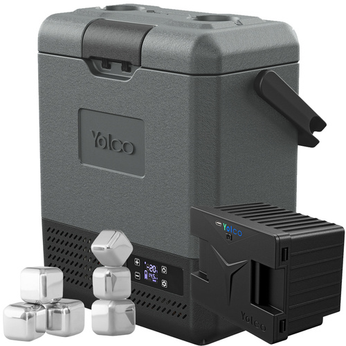 Lodówka turystyczna z kompresorem Yolco ET8 9L Bluetooth + bateria modułowa + gratis kostki lodu