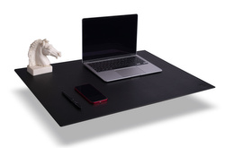 Elegancka mata na biurko podkładka pod myszkę ze skóry Baltan XL 70x50 cm czarna