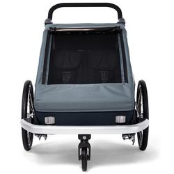 Przyczepka rowerowa dla dwójki dzieci, wózek spacerowy 2w1 Croozer Kid Vaaya 2 Graphite Blue