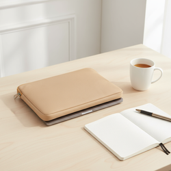 Eleganckie etui Baltan Zip Crocodilo beżowe do MacBook Air 13 M2