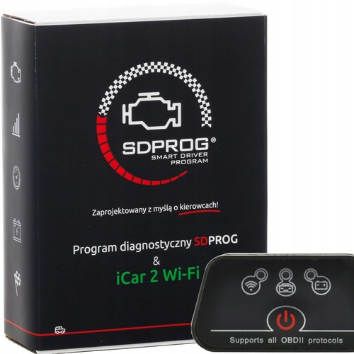 BOX iCar2 WIFI czarny + program SDPROG PL