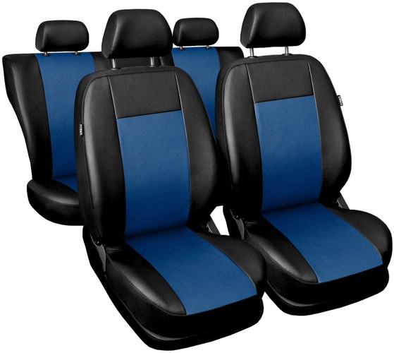 Pokrowce samochodowe Comfort Skórzane Niebieskie