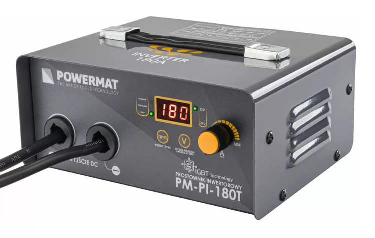 Powermat PM-PI-180T Prostownik inwertorowy z rozruchem 180A 12V 24V 30A