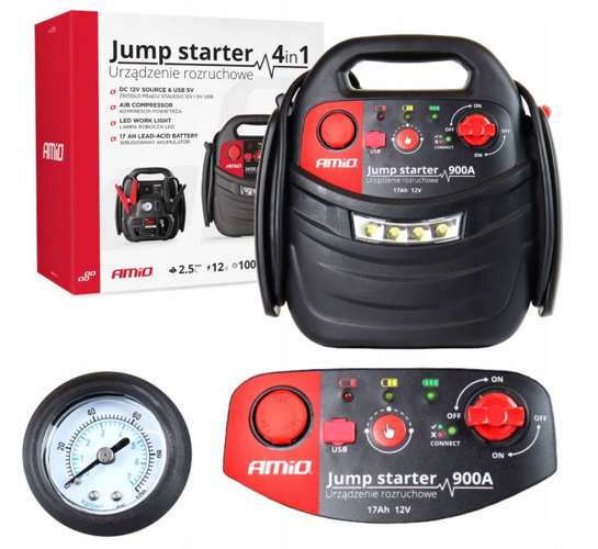 Urządzenie rozruchowe Jump Starter Booster 12V 17Ah 900A 4w1