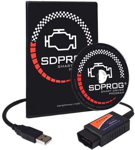 BOX Kabel ELM327 USB OBD2 + program SDPROG PL