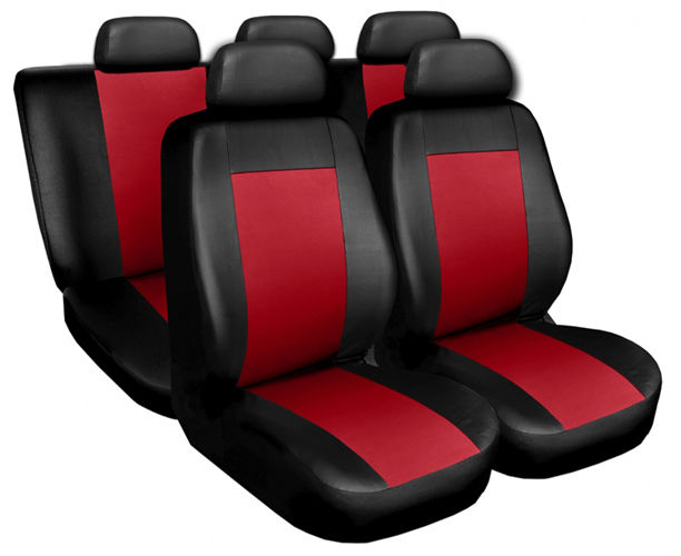 Pokrowce samochodowe Comfort Skórzane Czerwone Czerwony