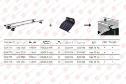 Bagażnik na dach Cruz AIRO T118 935-437 Audi A6 C6 4-dr Sedan 2004-2011